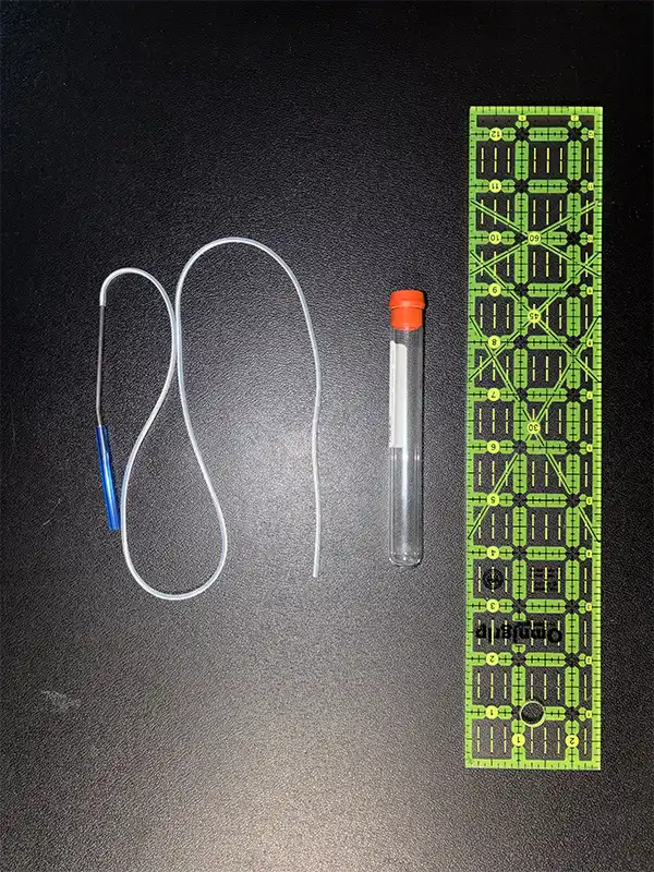 Image shows a common type of drain used for facelift procedures. Not all surgeons use drains, and not all facelift procedures require the placement of a drain to aid in the recovery process.