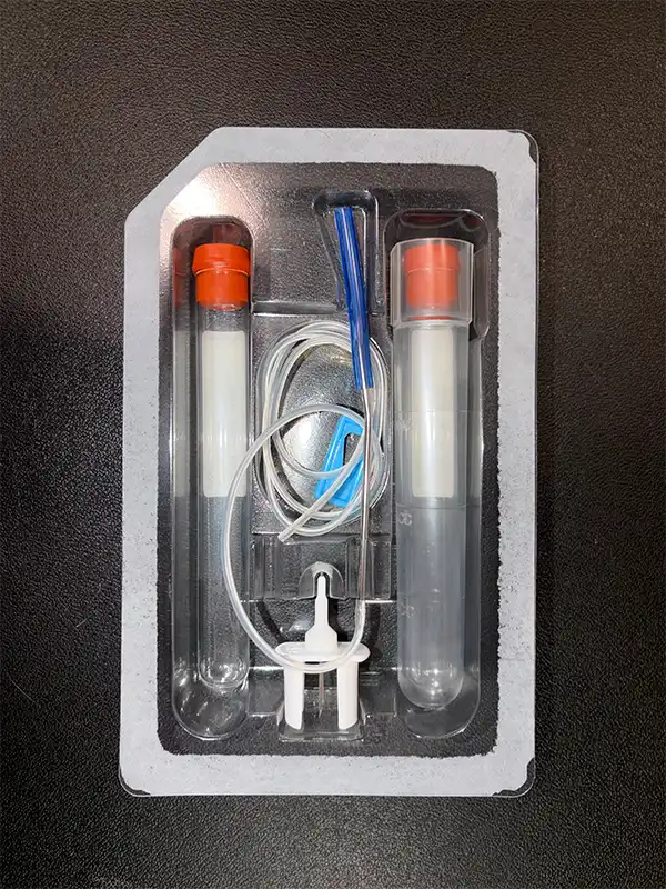 Image shows a common type of drain used for facelift procedures. Not all surgeons use drains, and not all facelift procedures require the placement of a drain to aid in the recovery process.